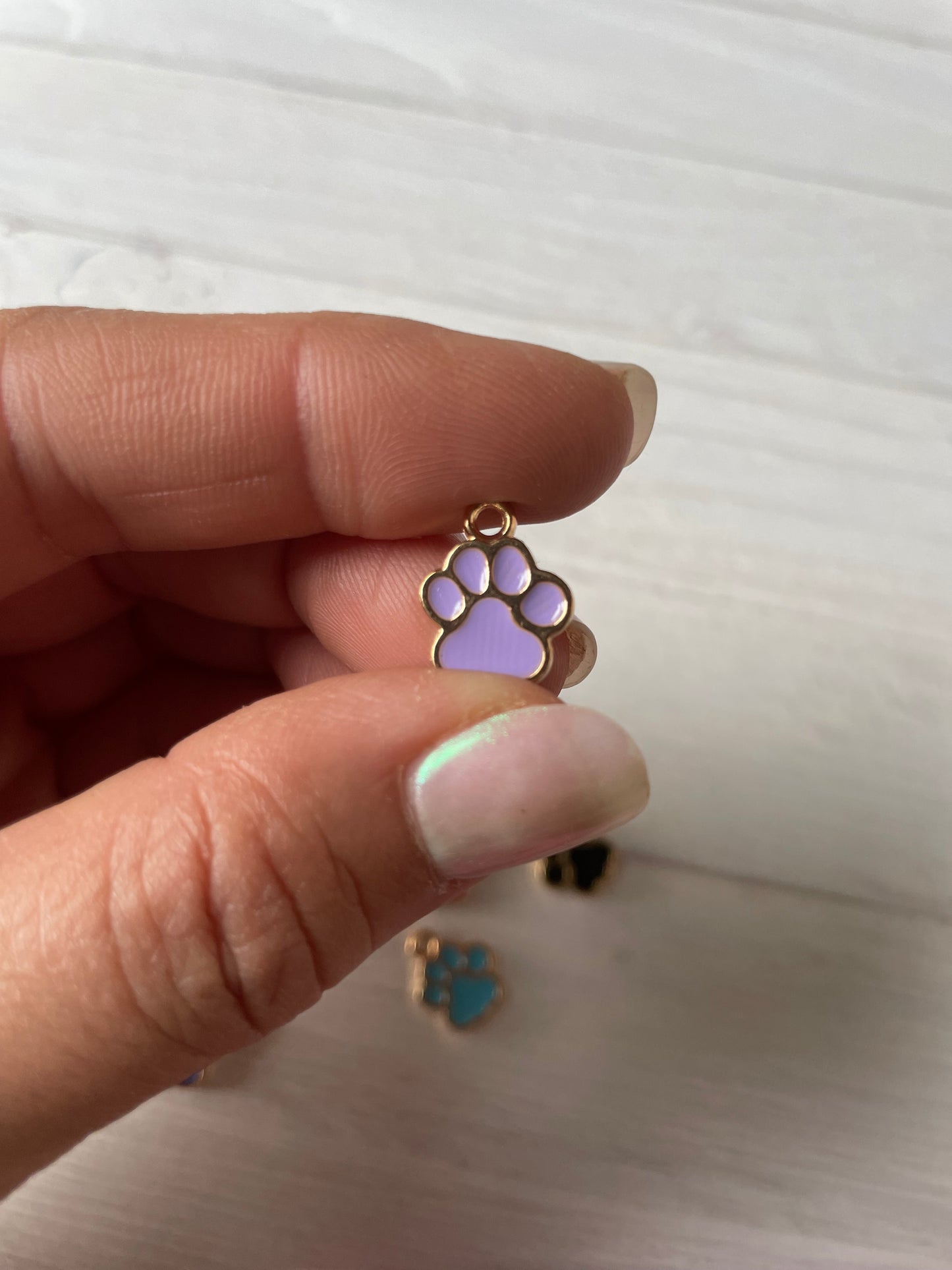 Paw Print Enamel Charm