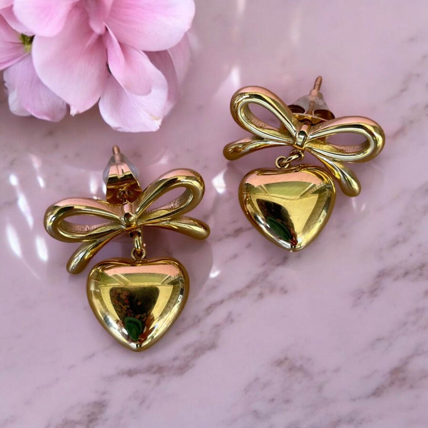 All In Heart and Bow Earrings