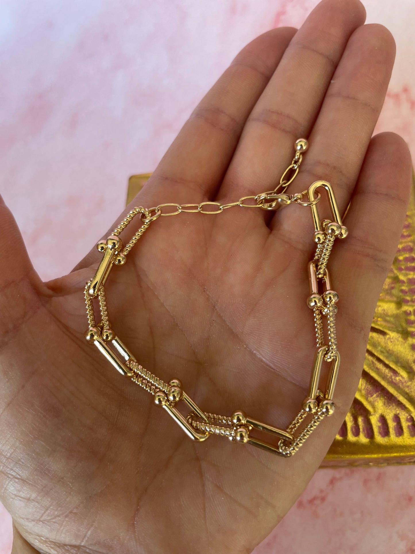 Textured Charm Bracelet