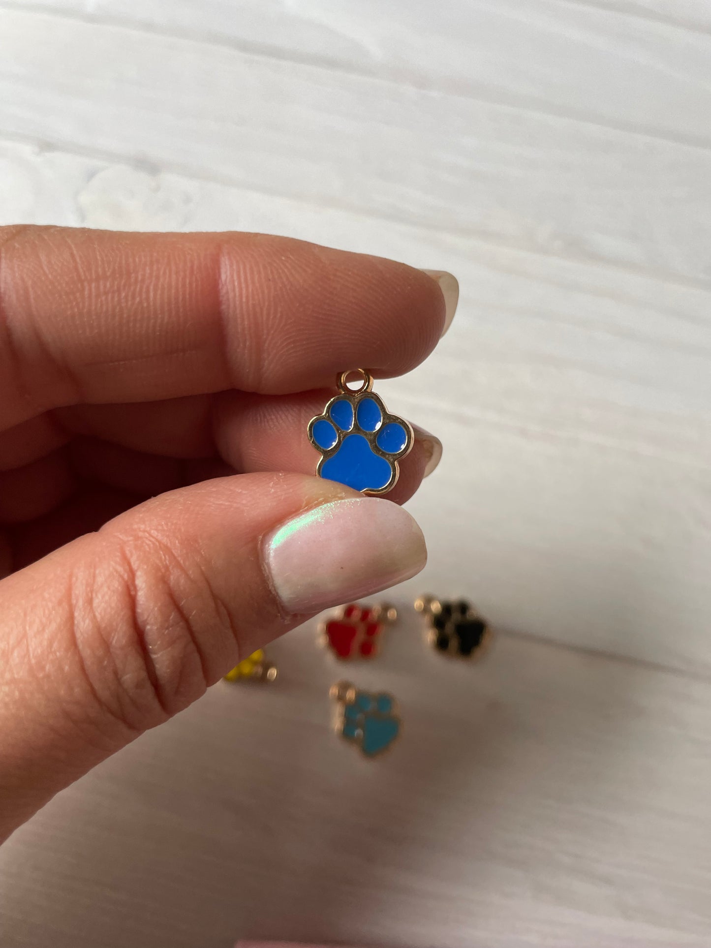 Paw Print Enamel Charm