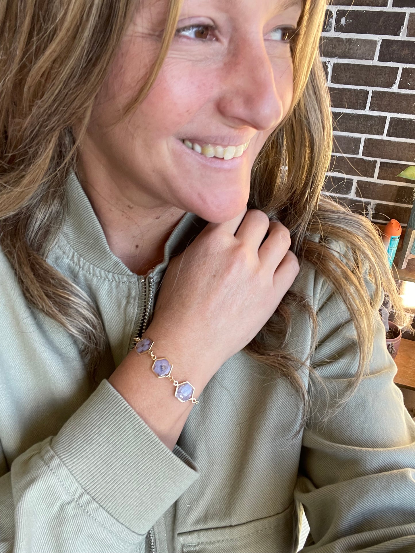 Dainty Real Pressed Flowers Resin Adjustable Bracelet