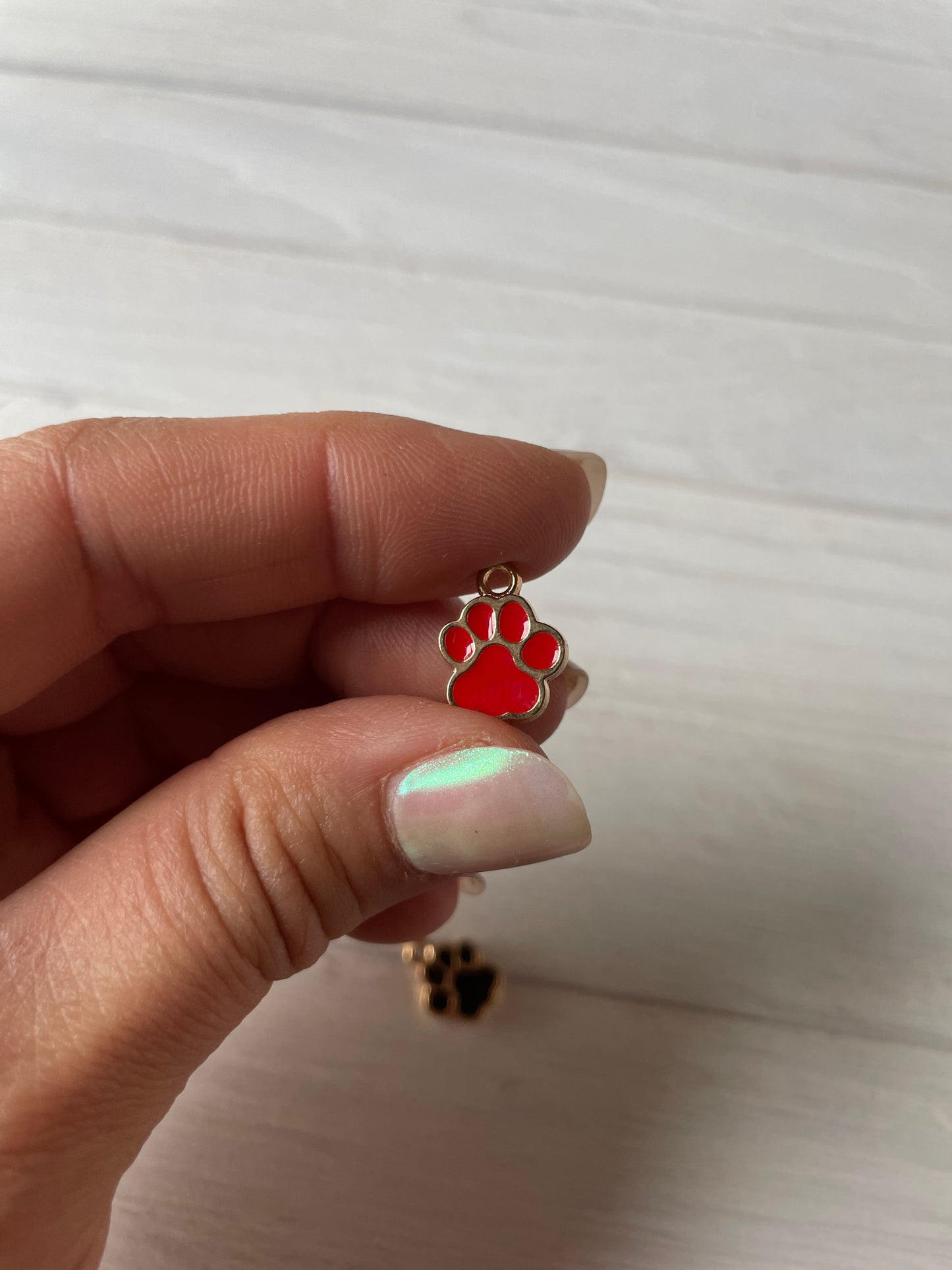 Paw Print Enamel Charm