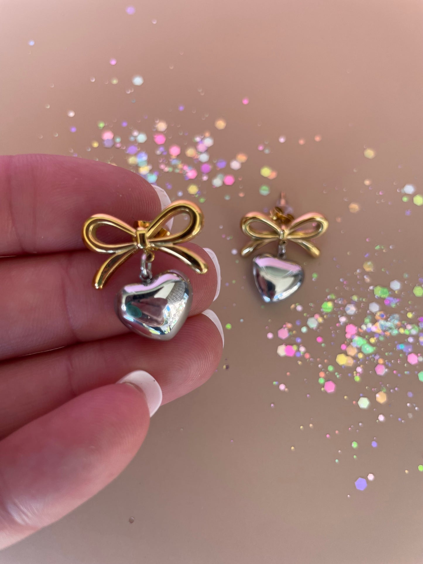 All In Heart and Bow Earrings