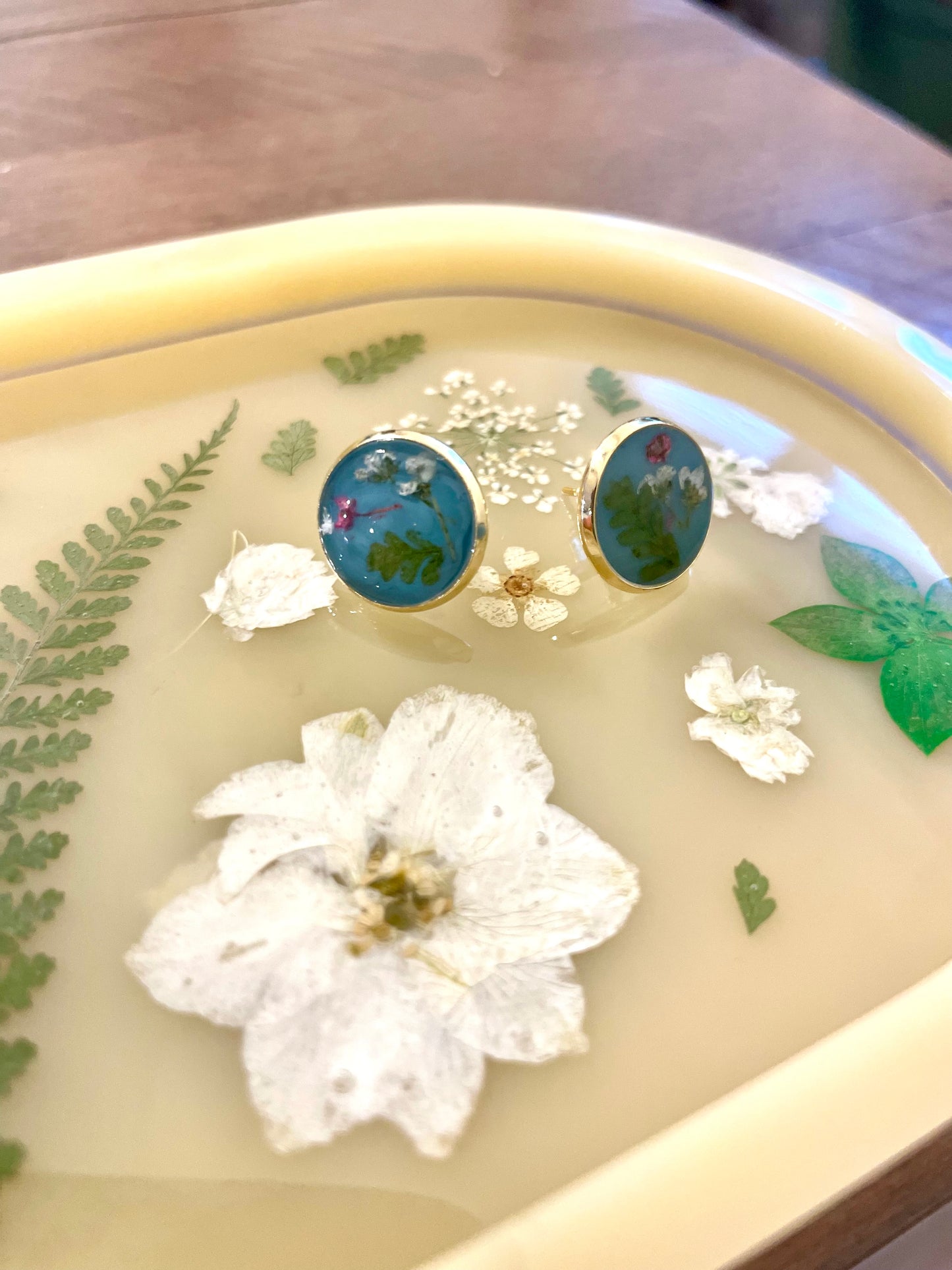 Dainty Pressed Flower Studs