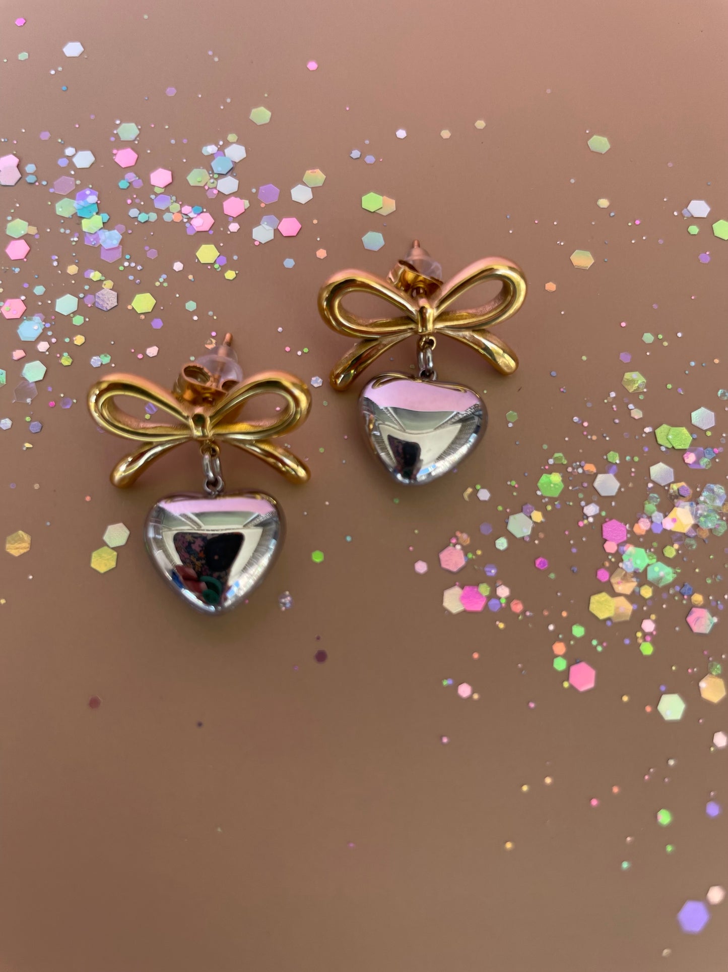 All In Heart and Bow Earrings
