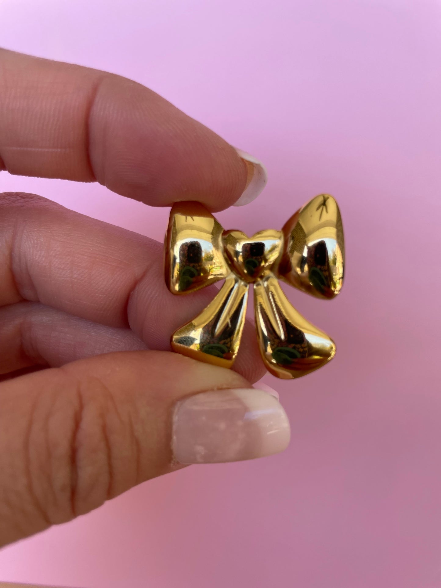 Chunky Golden Bow Earrings