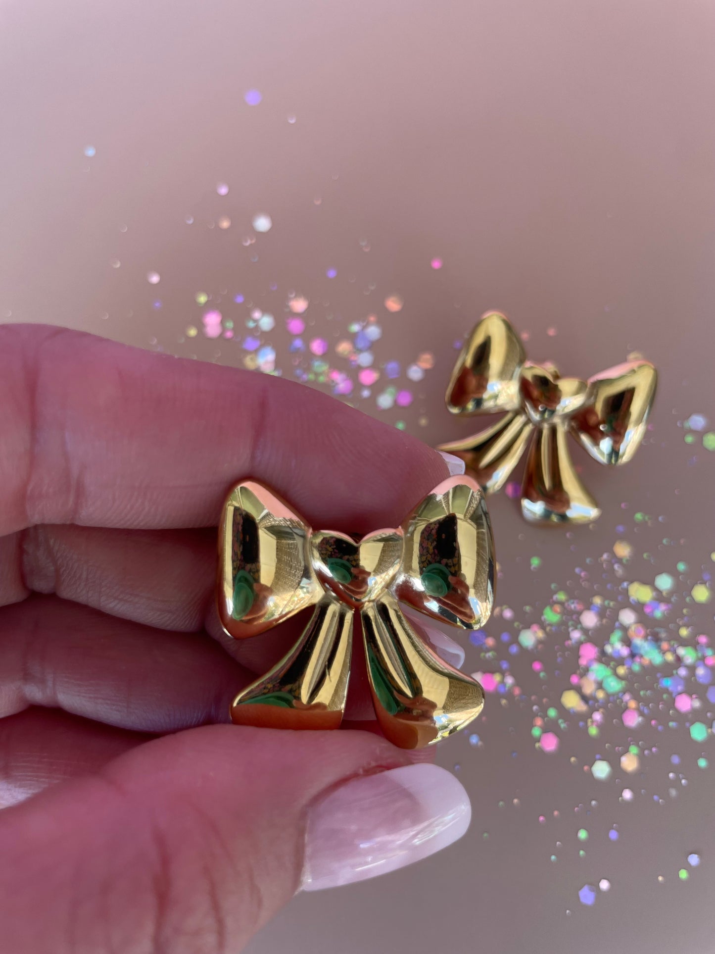Chunky Golden Bow Earrings