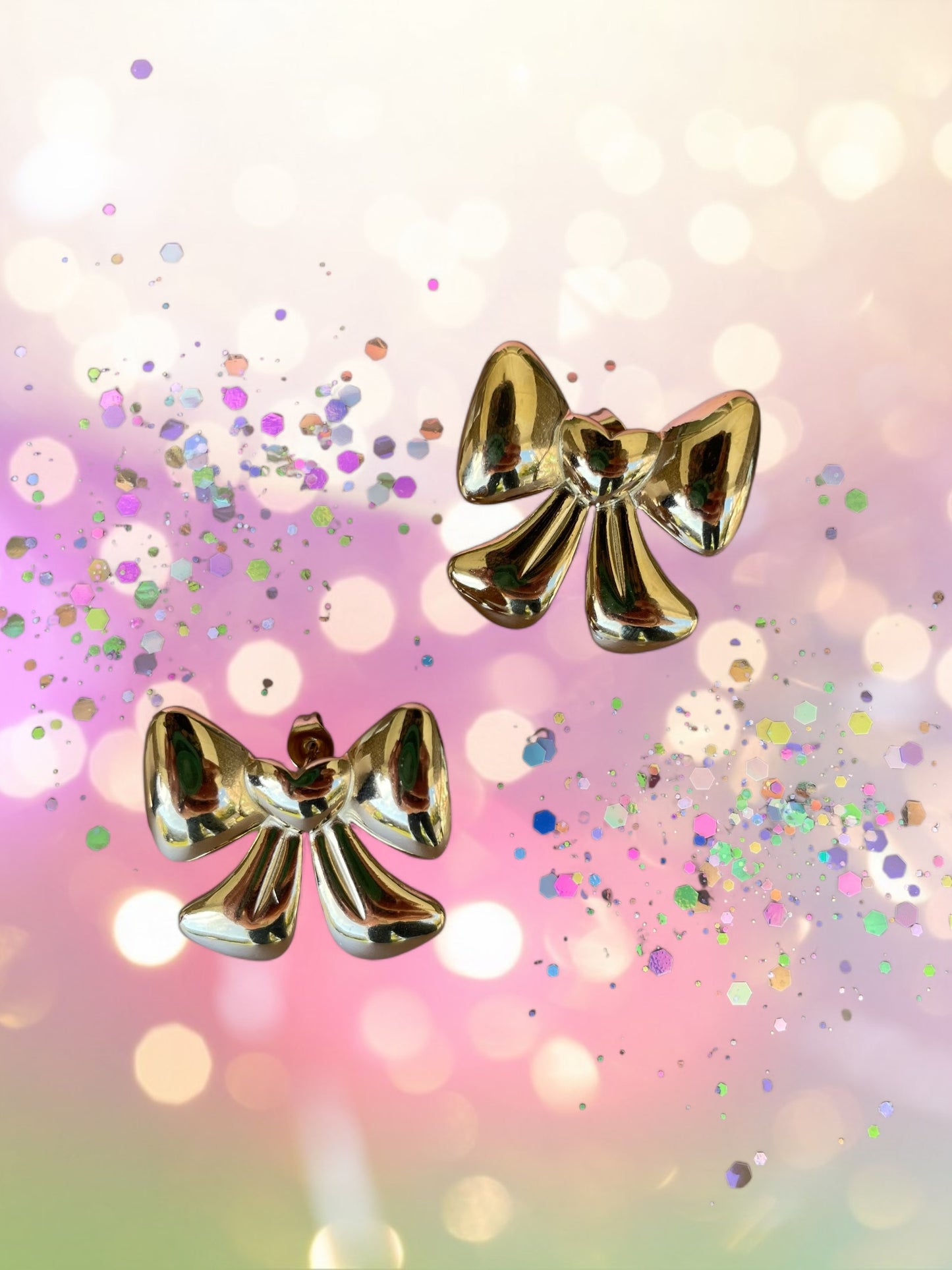 Chunky Golden Bow Earrings