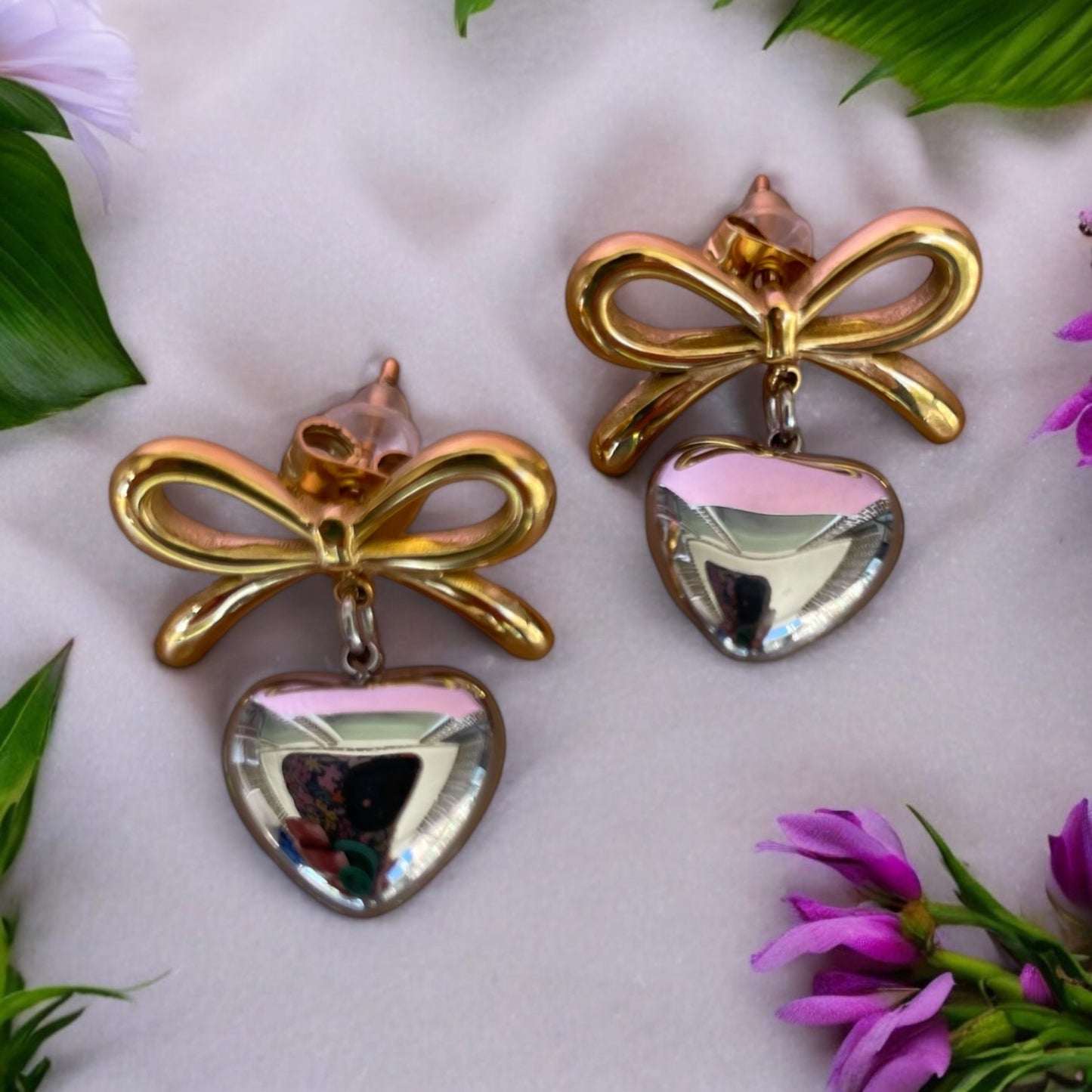 All In Heart and Bow Earrings