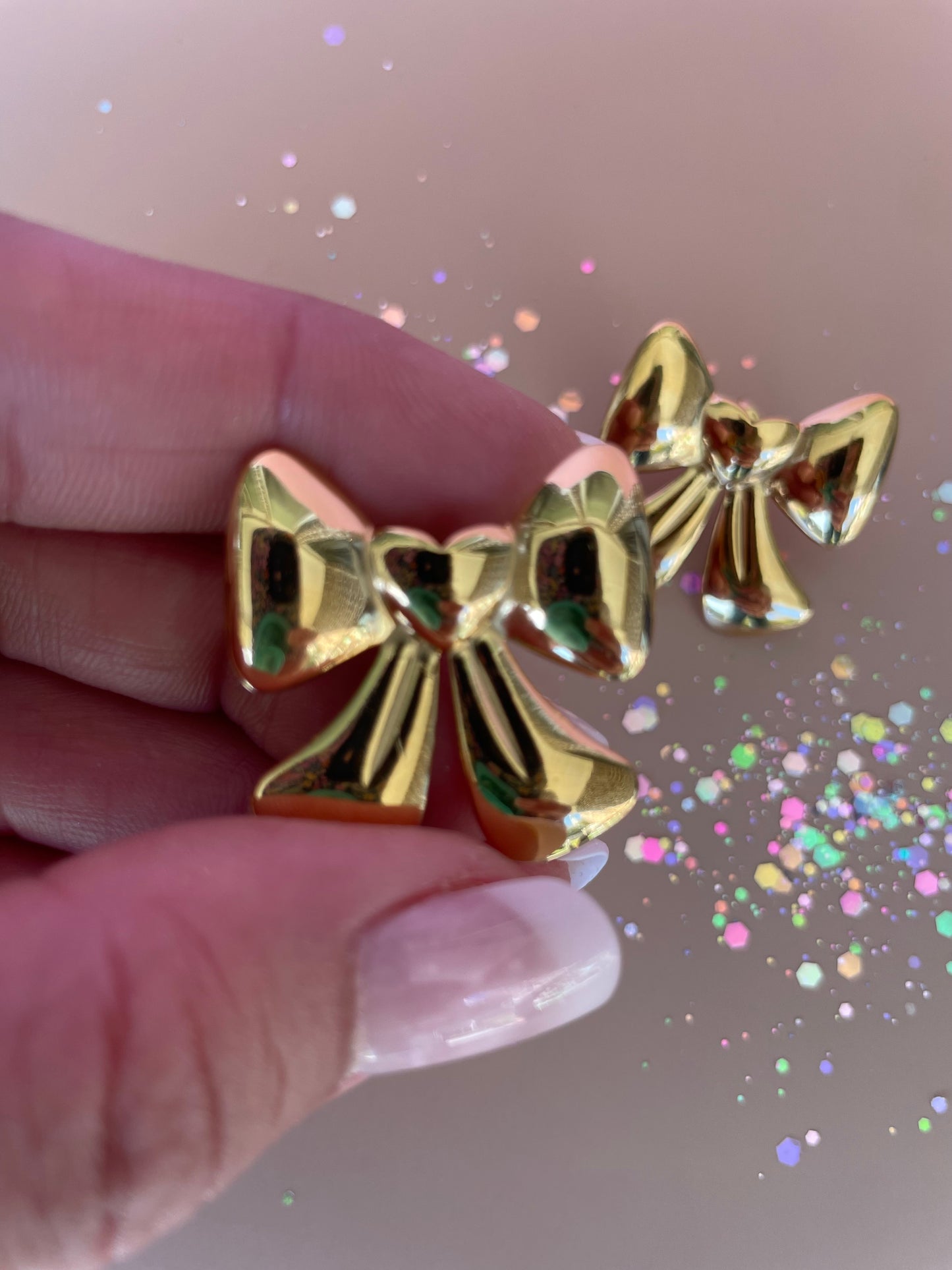 Chunky Golden Bow Earrings