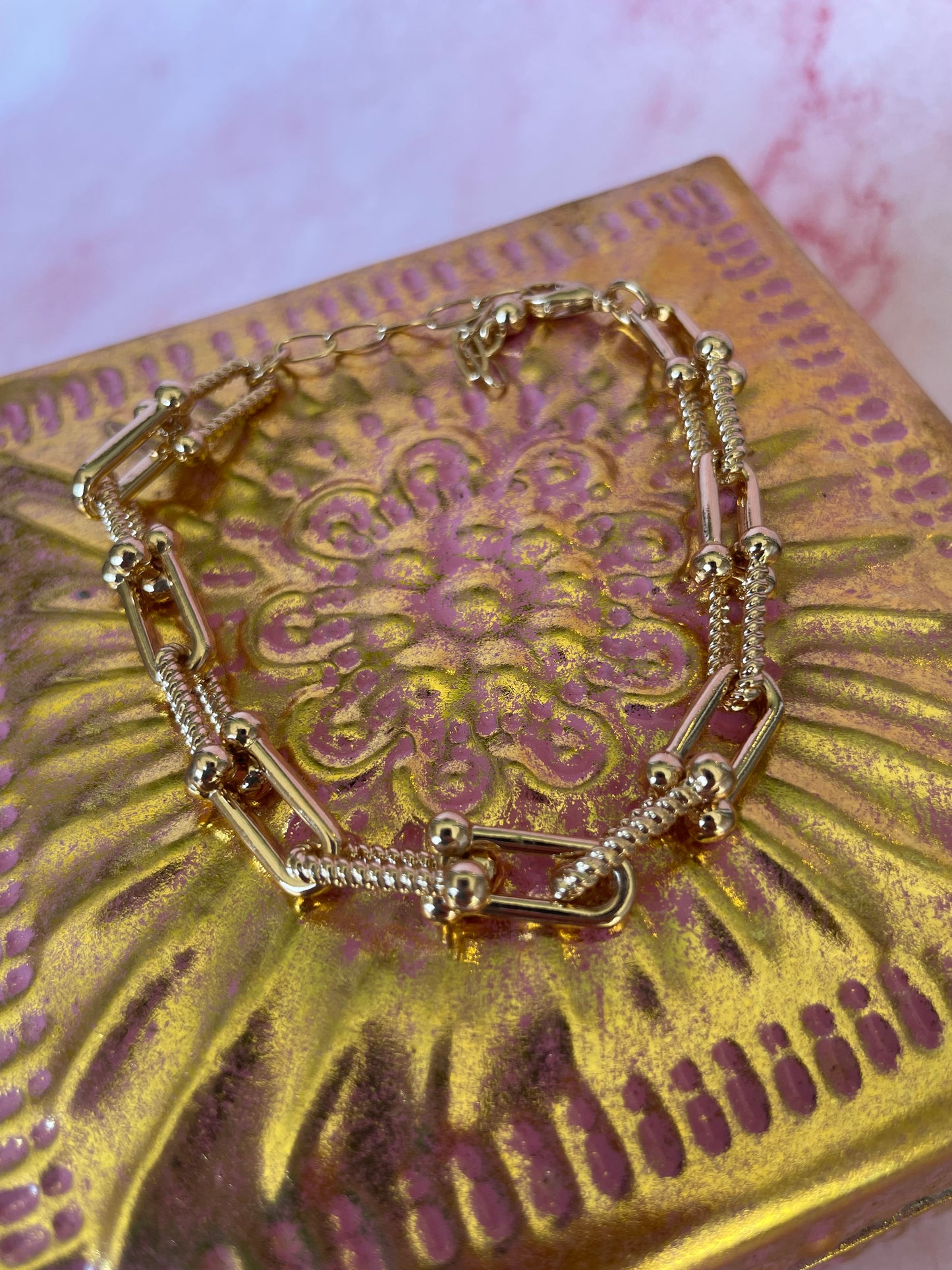 Textured Charm Bracelet