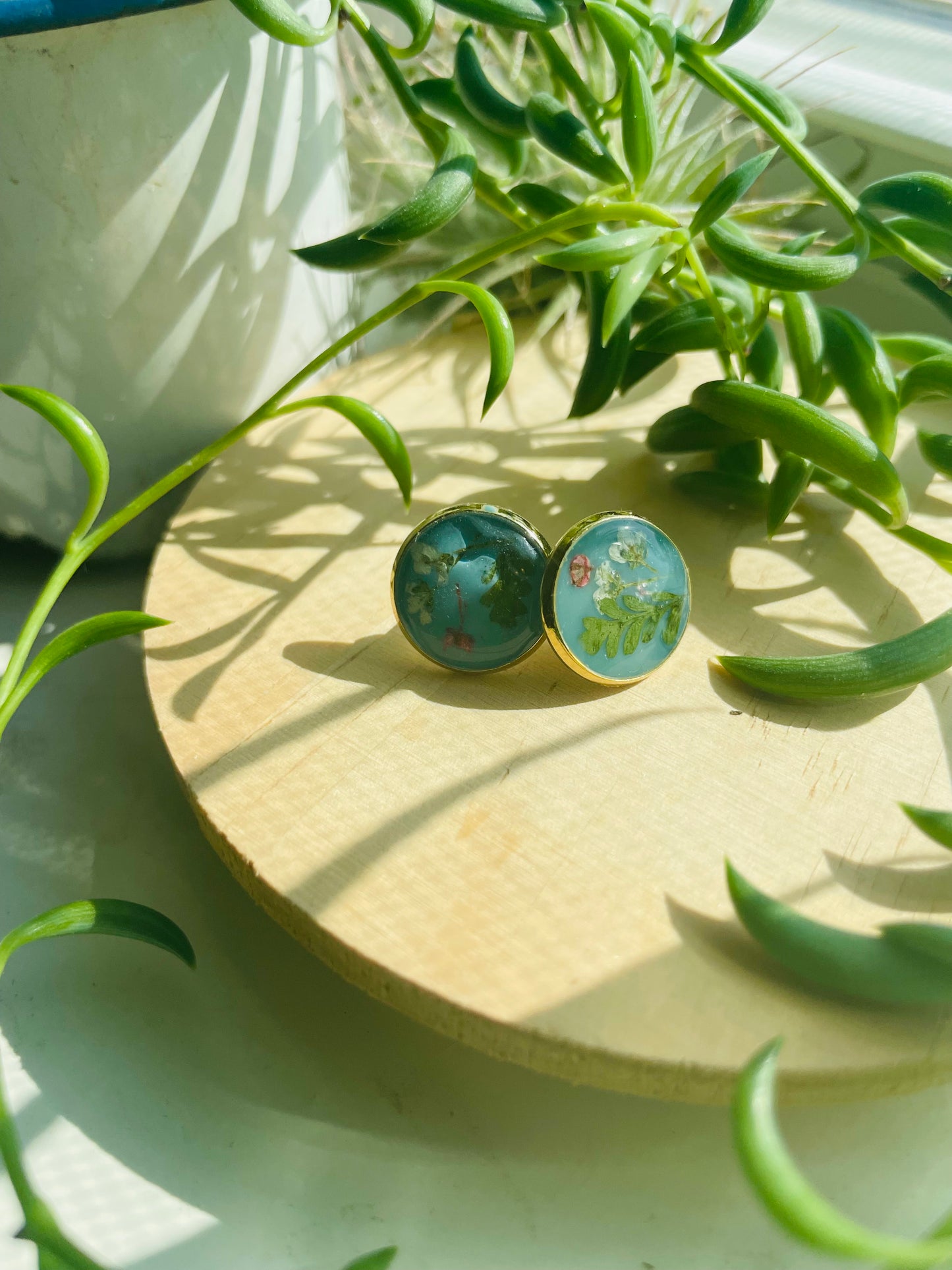 Dainty Pressed Flower Studs