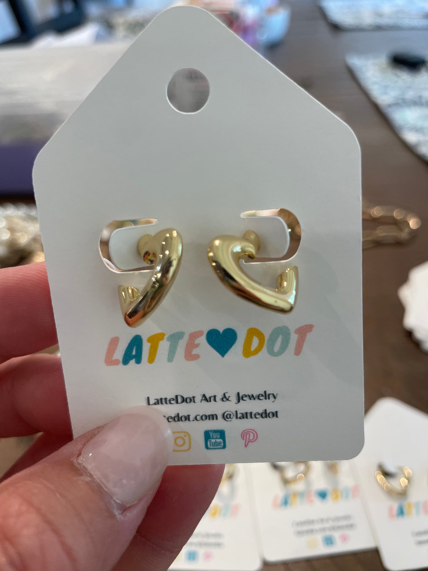 Small Puffy Heart Earrings