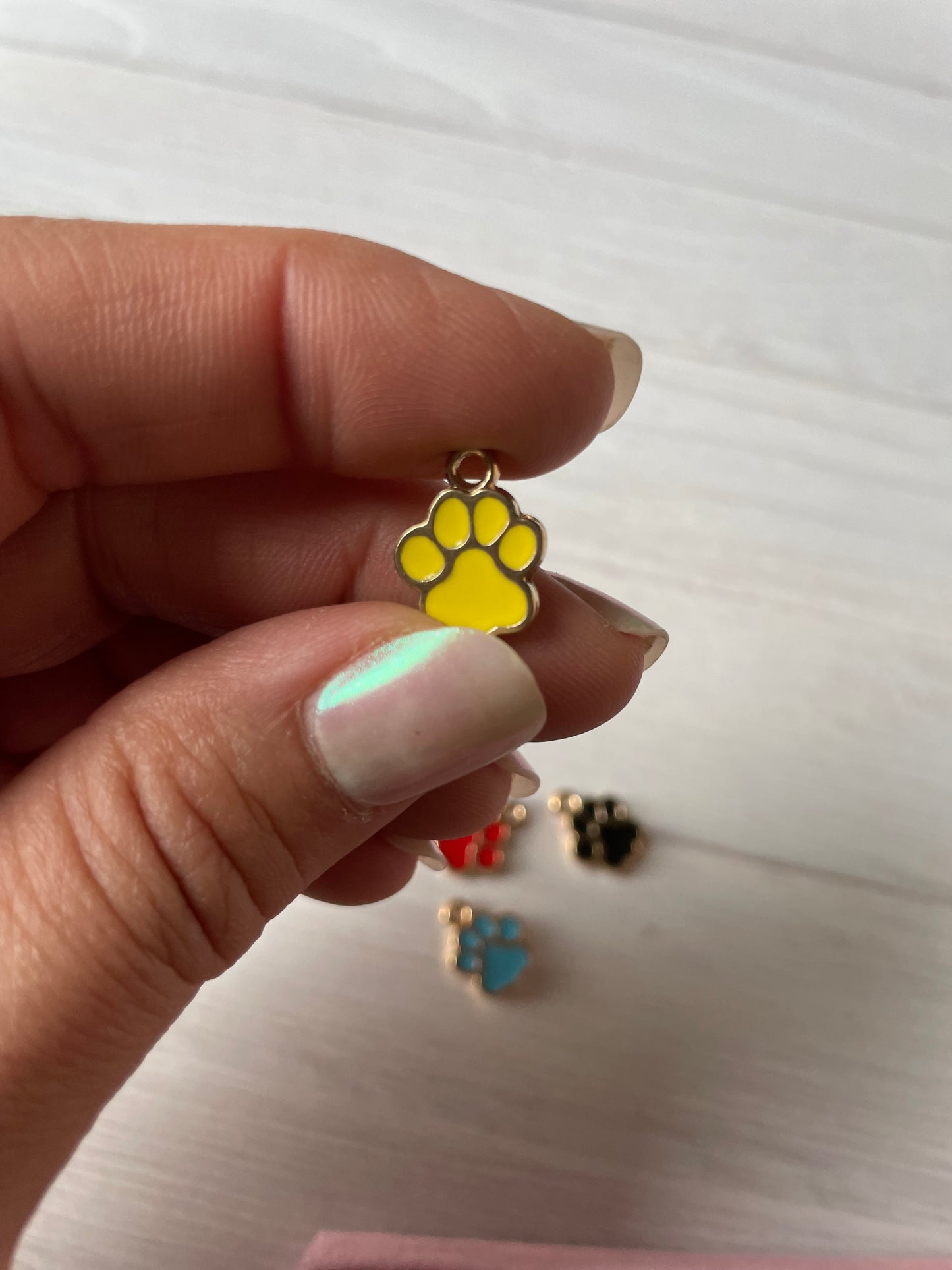 Paw Print Enamel Charm