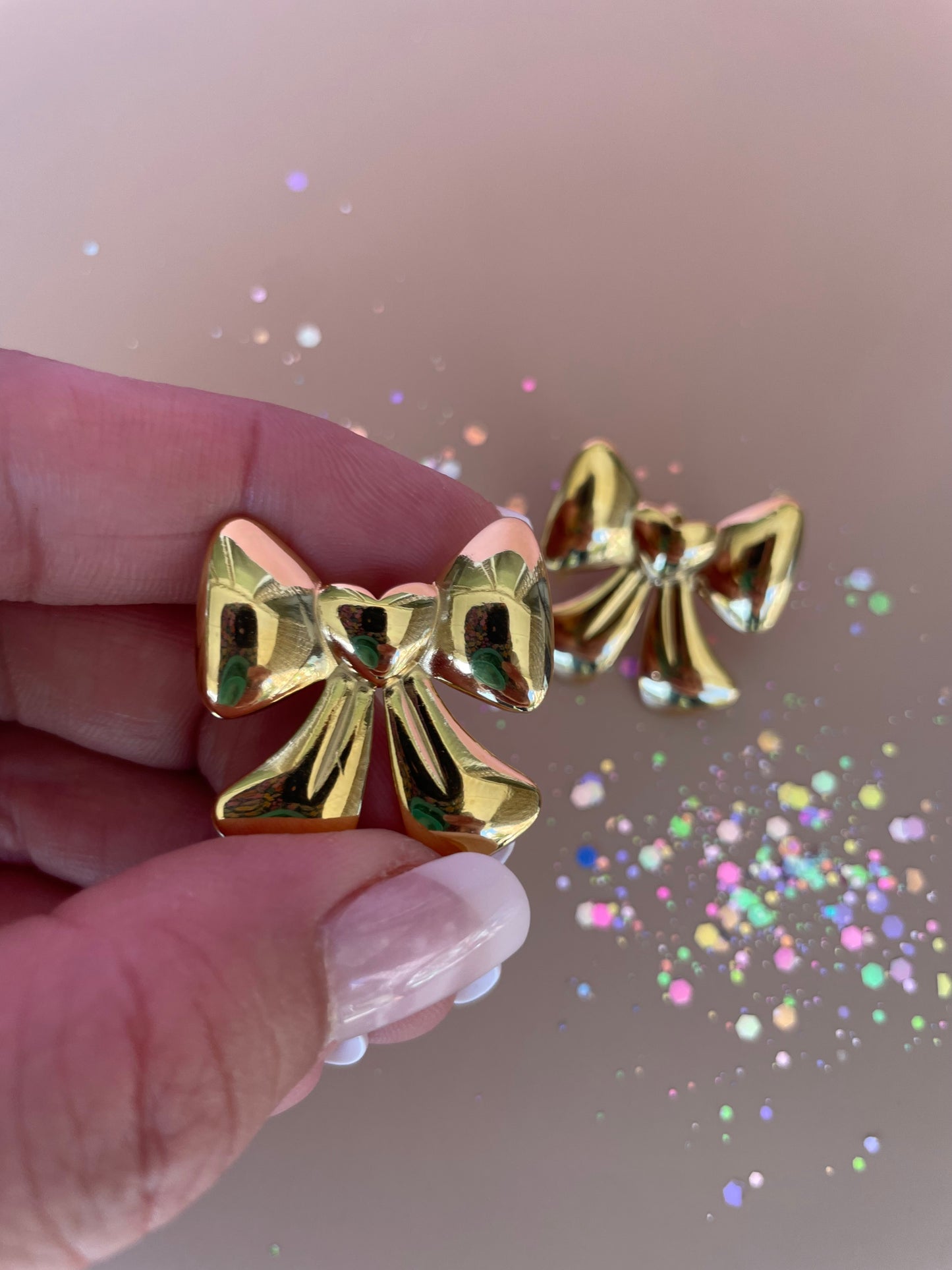 Chunky Golden Bow Earrings
