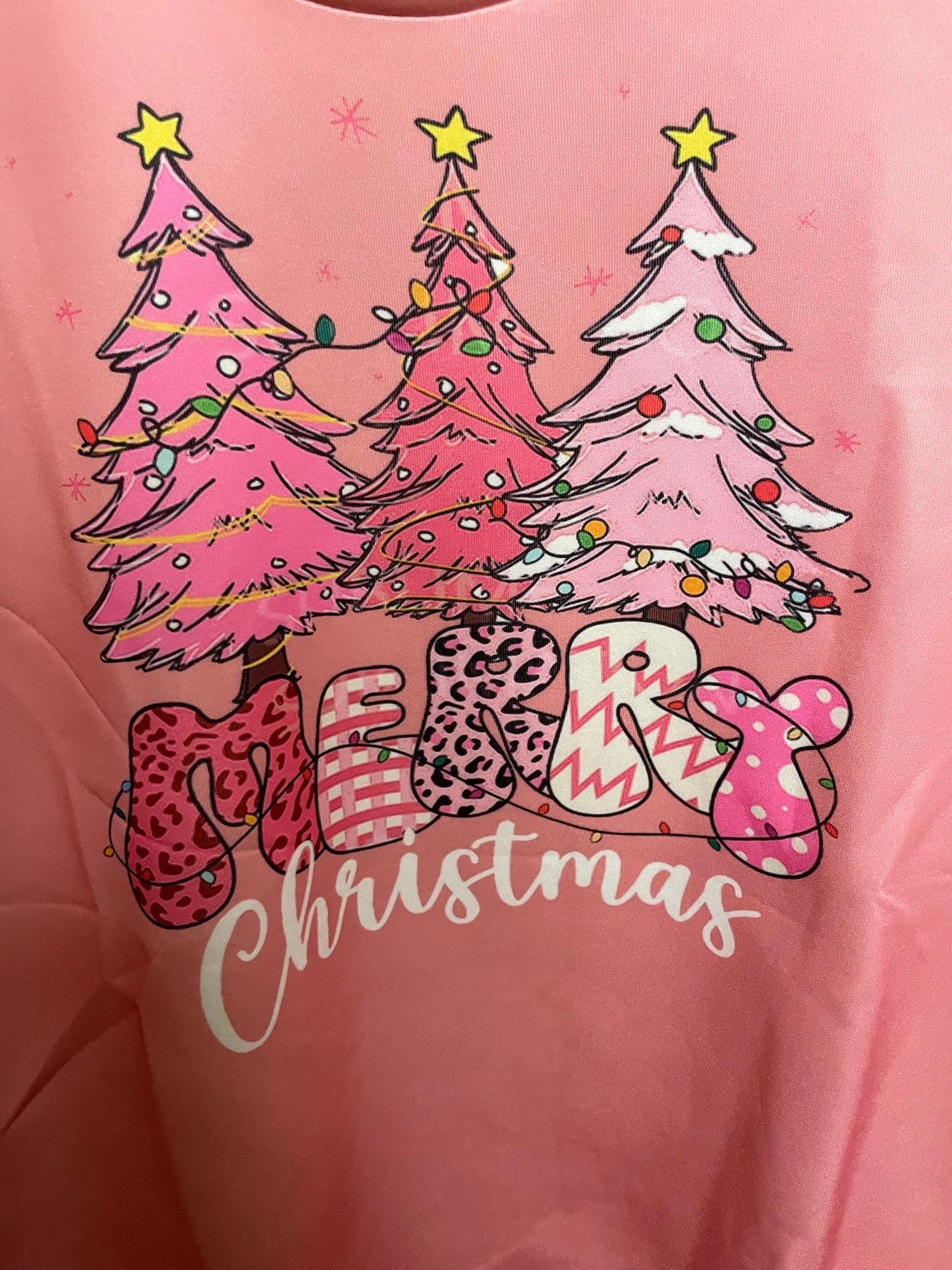 Pink Merry Christmas Long Sleeve
