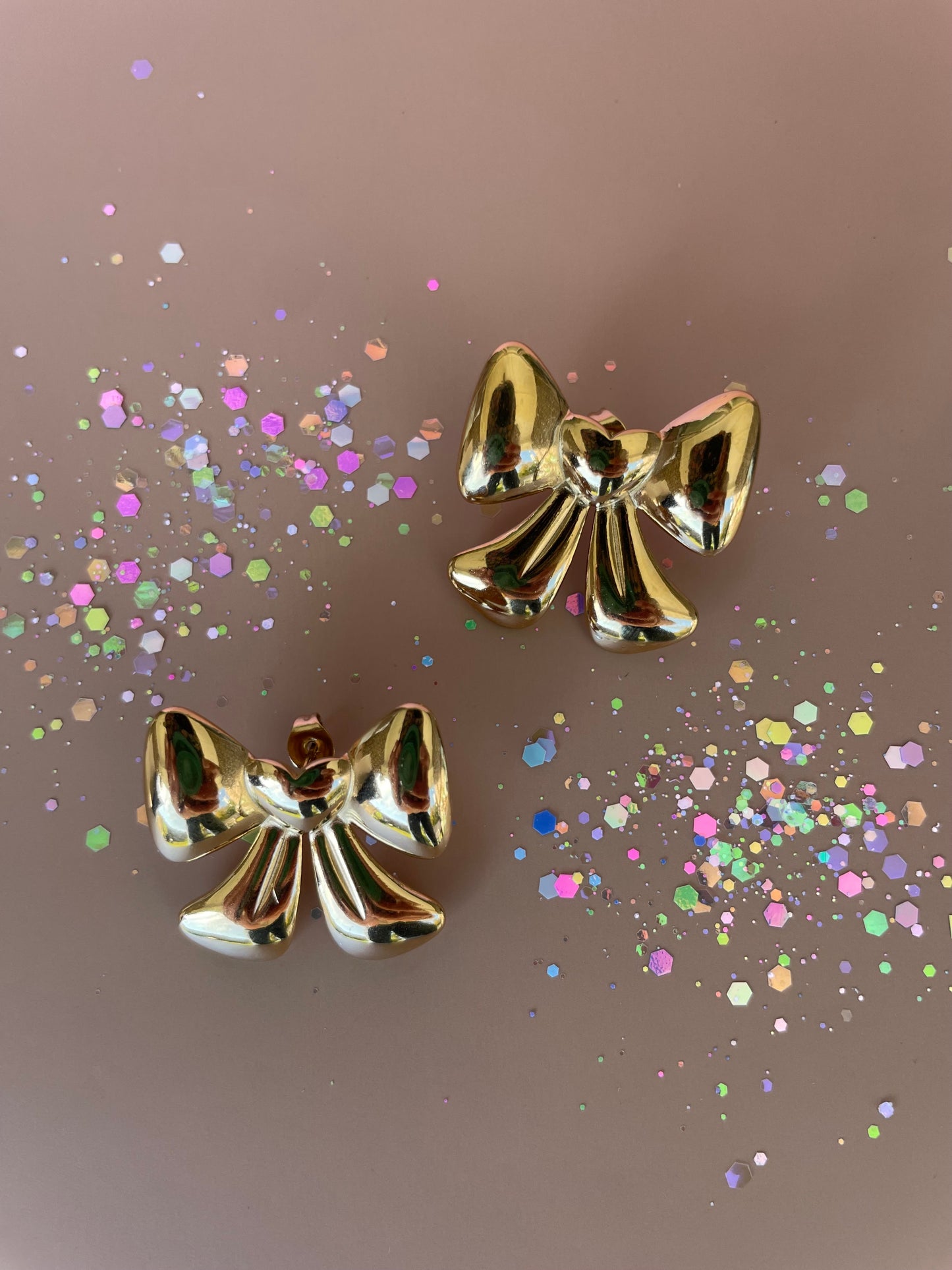 Chunky Golden Bow Earrings