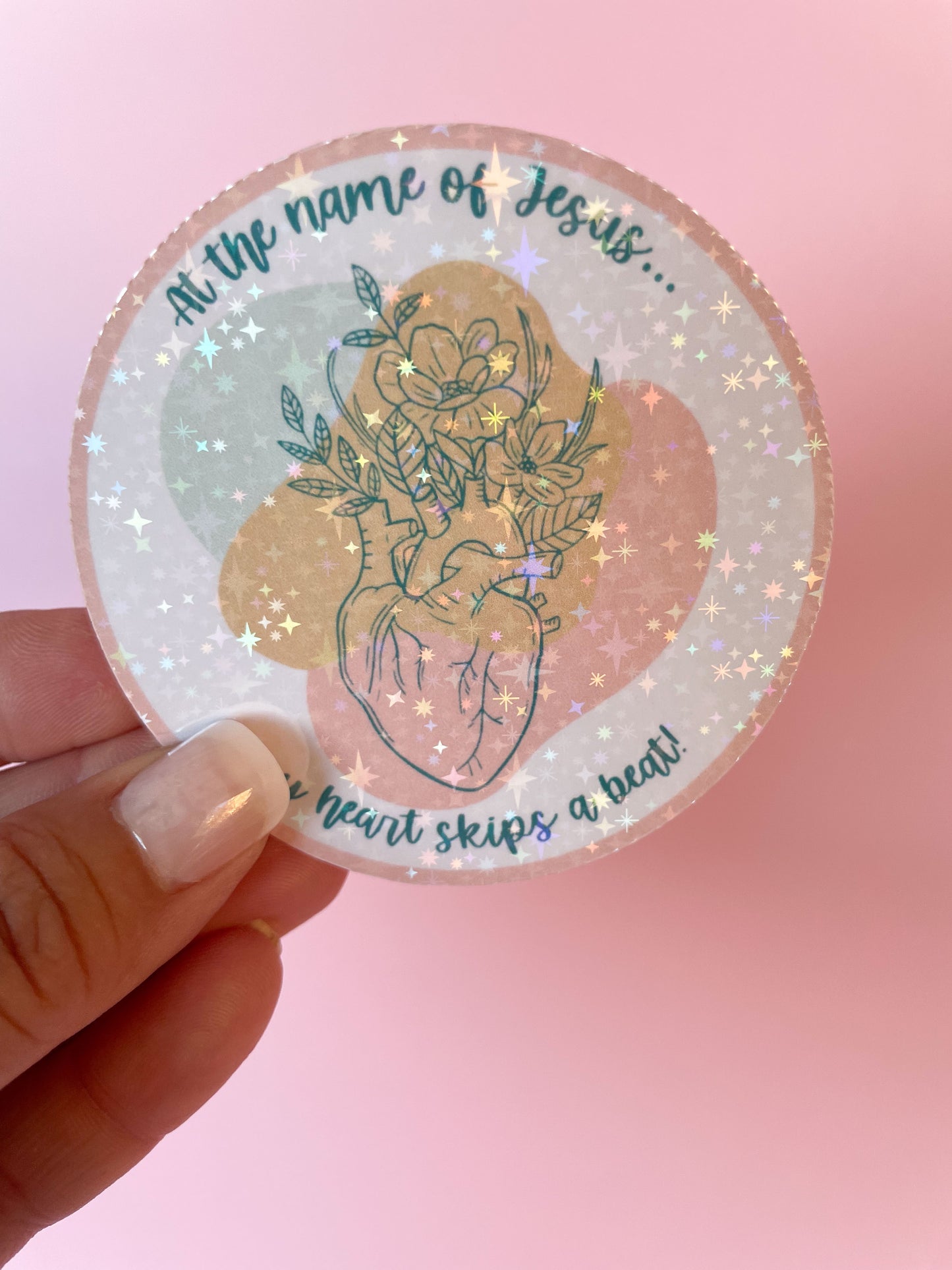 At the Name of Jesus... Sticker