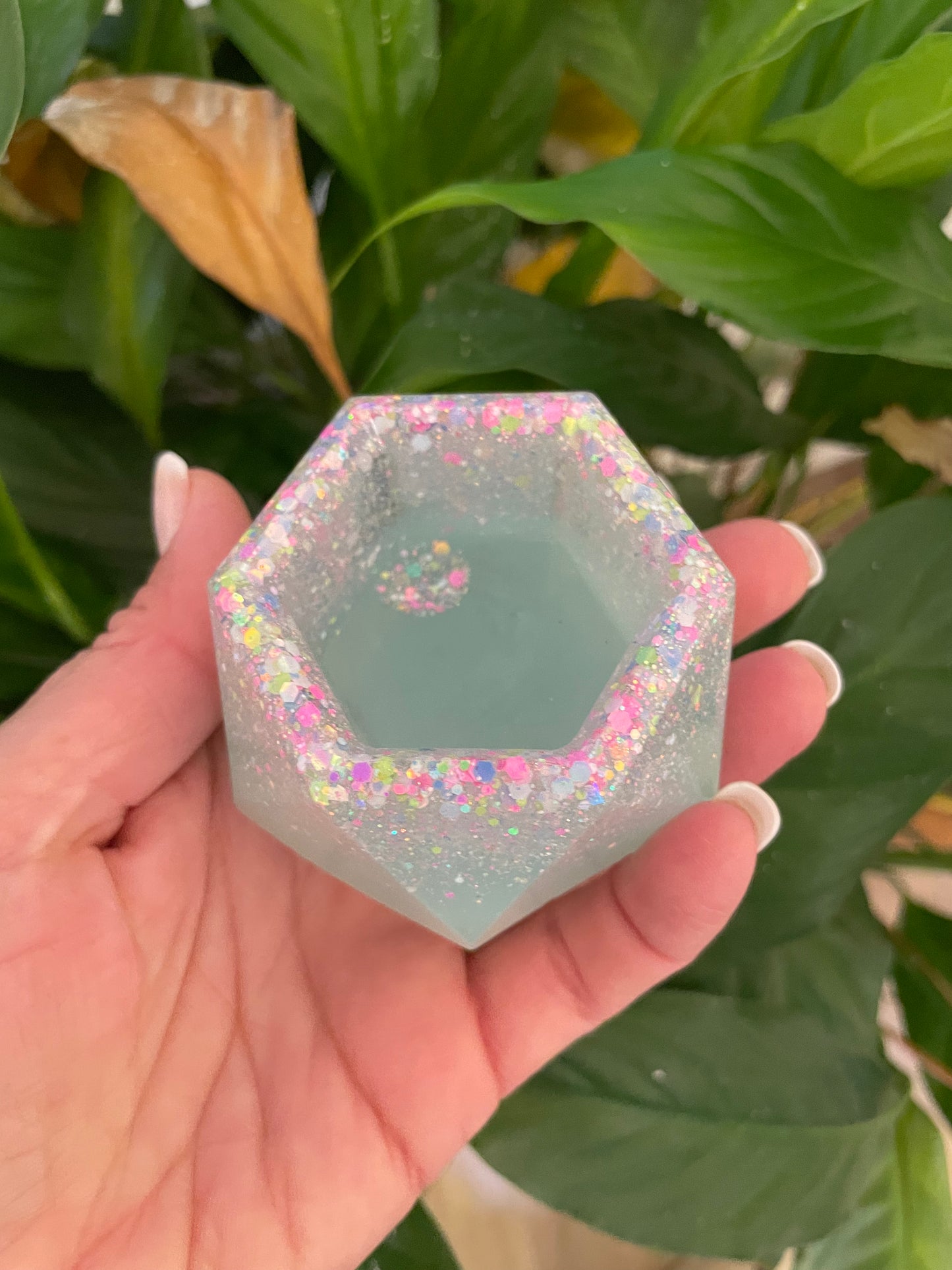 Floral Resin Ring Dish