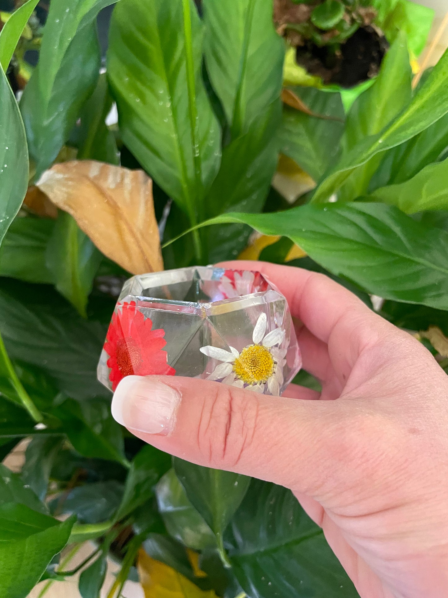 Floral Resin Ring Dish