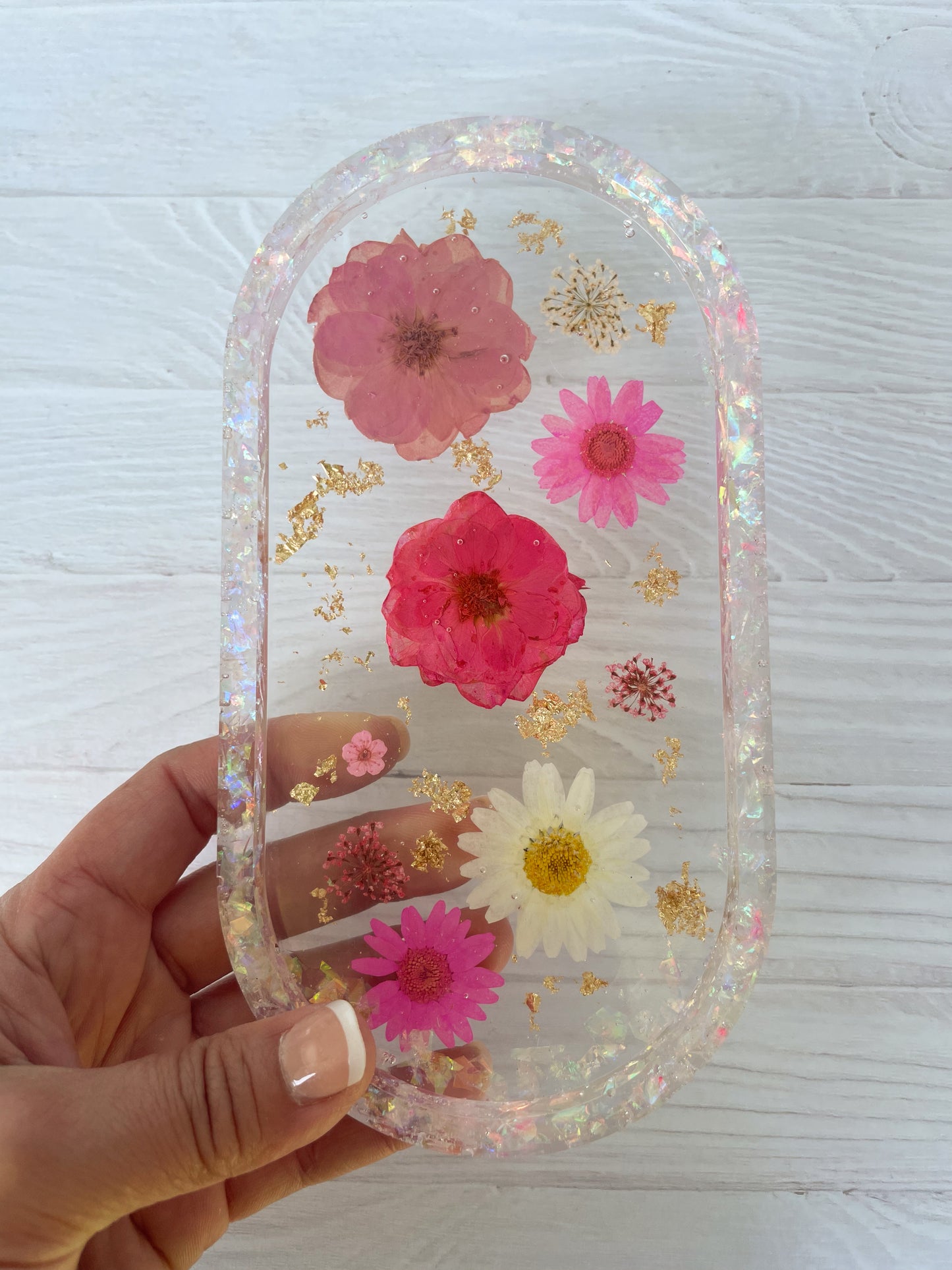 Clear Wildflower Jewelry Tray