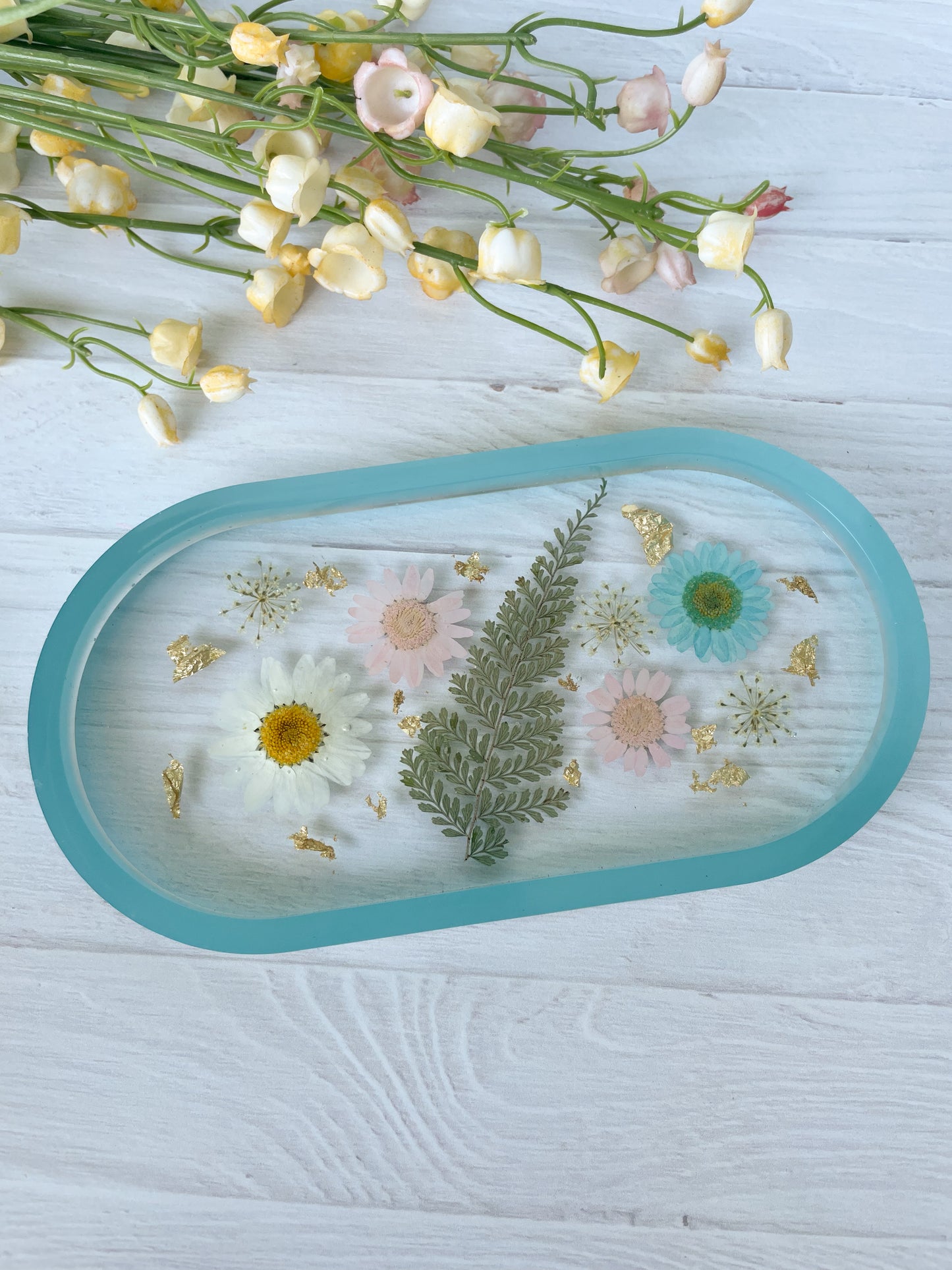 Clear Wildflower Jewelry Tray