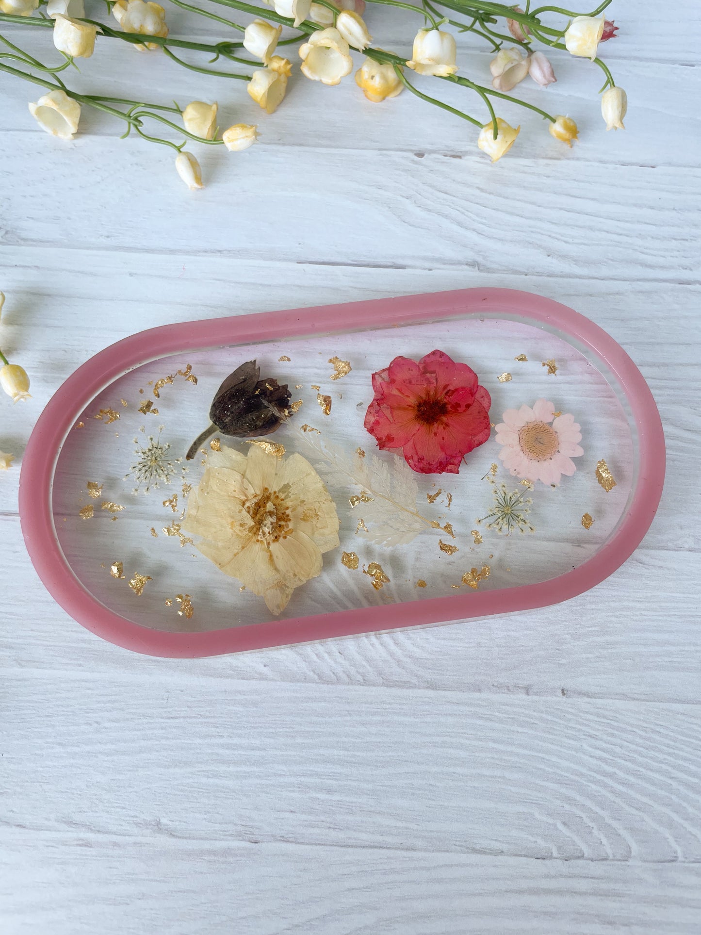 Clear Wildflower Jewelry Tray