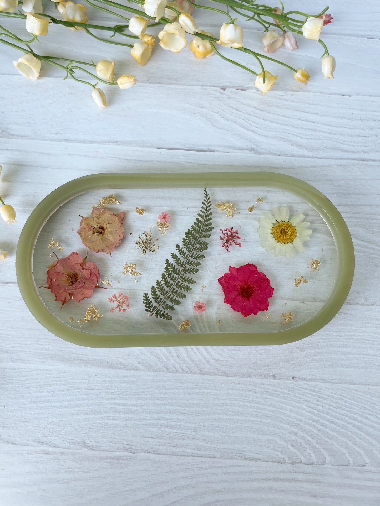 Clear Wildflower Jewelry Tray