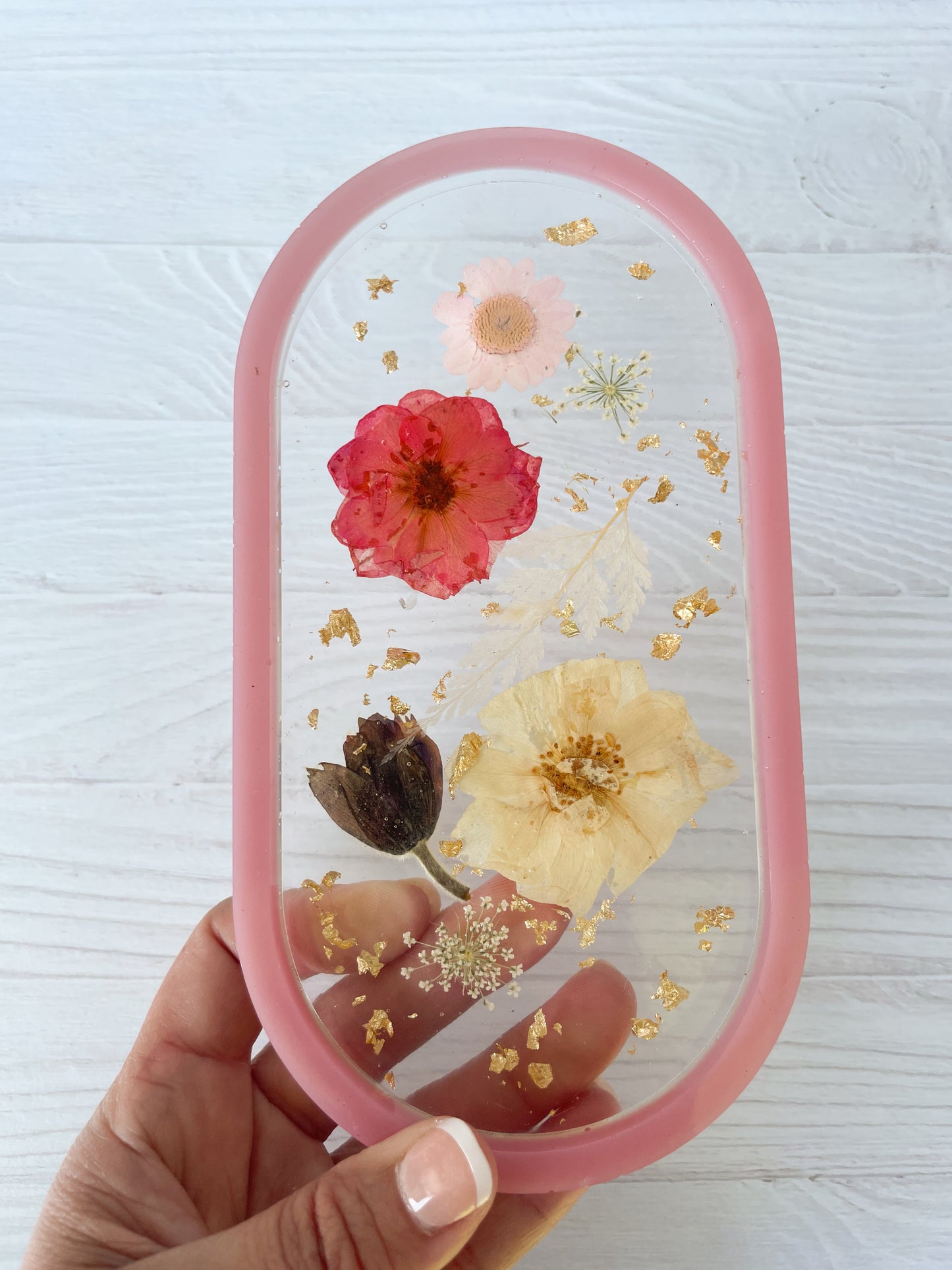 Clear Wildflower Jewelry Tray