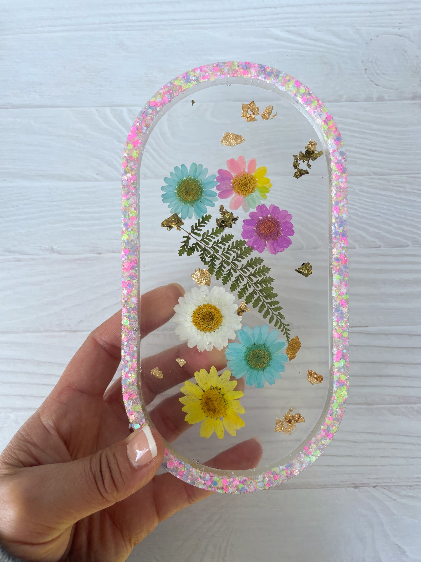 Clear Wildflower Jewelry Tray