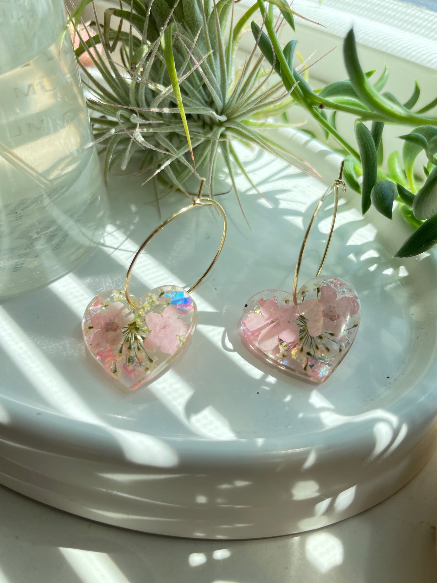 Sweetheart Floral Hoop Earrings