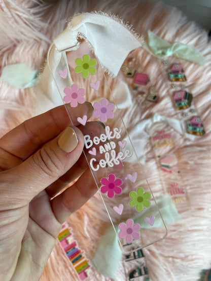 Bookish Girly Acrylic Bookmarks