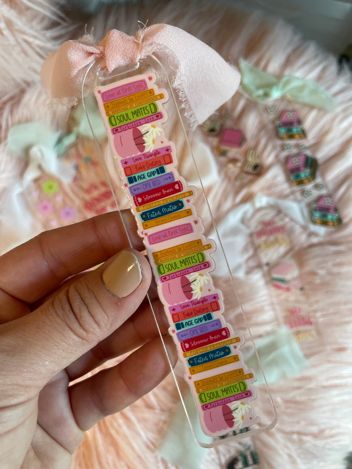 Bookish Girly Acrylic Bookmarks