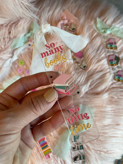 Bookish Girly Acrylic Bookmarks