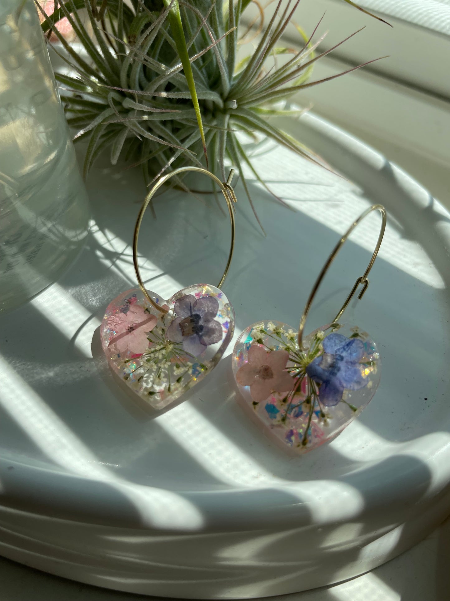 Sweetheart Floral Hoop Earrings