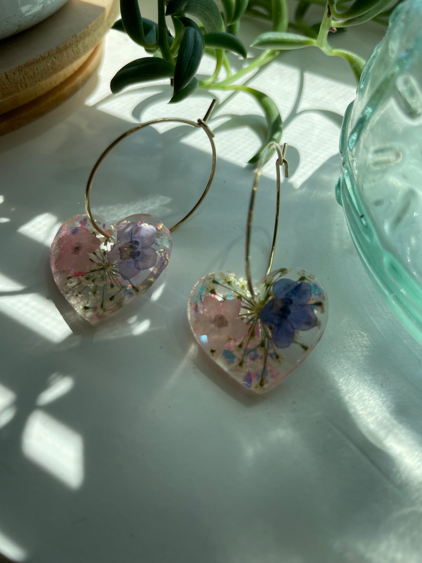 Sweetheart Floral Hoop Earrings