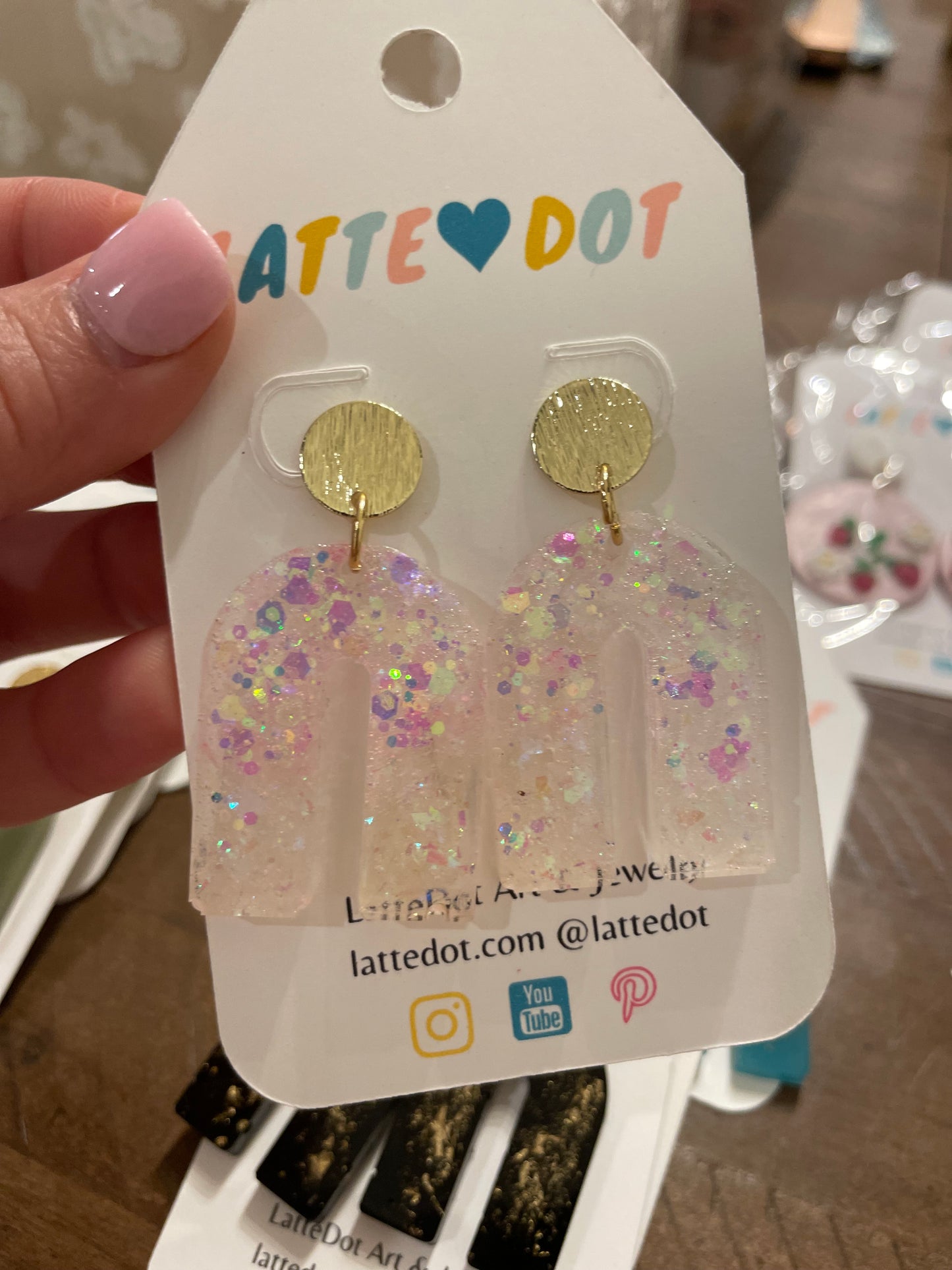 Barbie Sparkle Resin Earrings