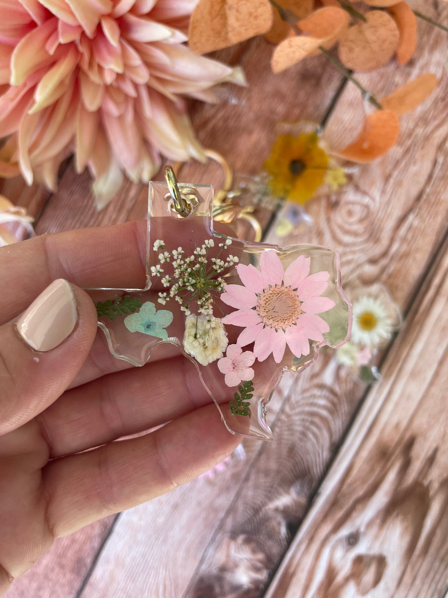 Pastel Texas Wildflower Keychains