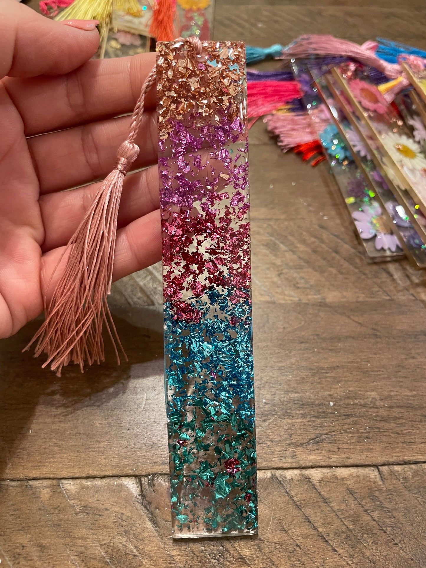 Wildflower Resin Bookmark