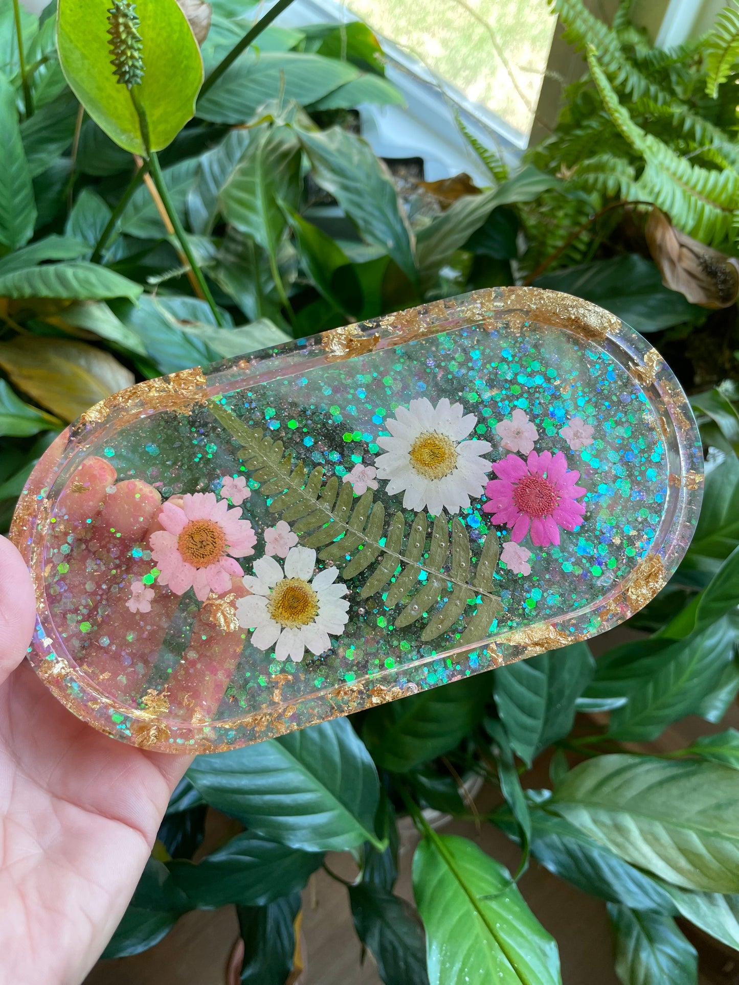 Wildflowers Resin Jewelry Tray