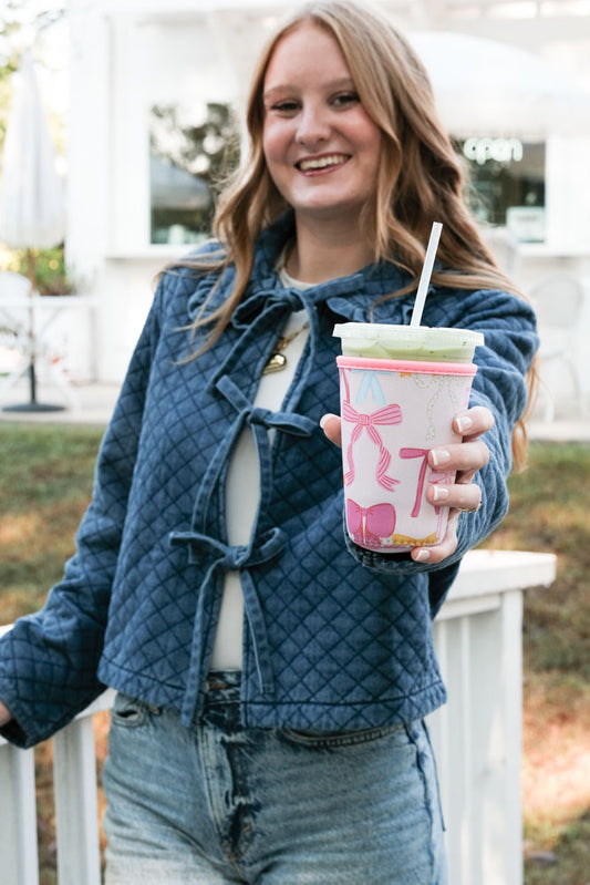 Coquette Bows Iced Coffee Sleeve