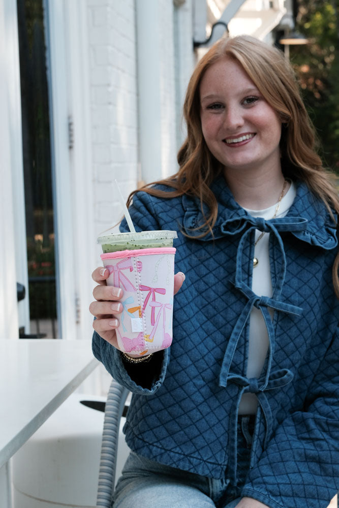 Coquette Bows Iced Coffee Sleeve