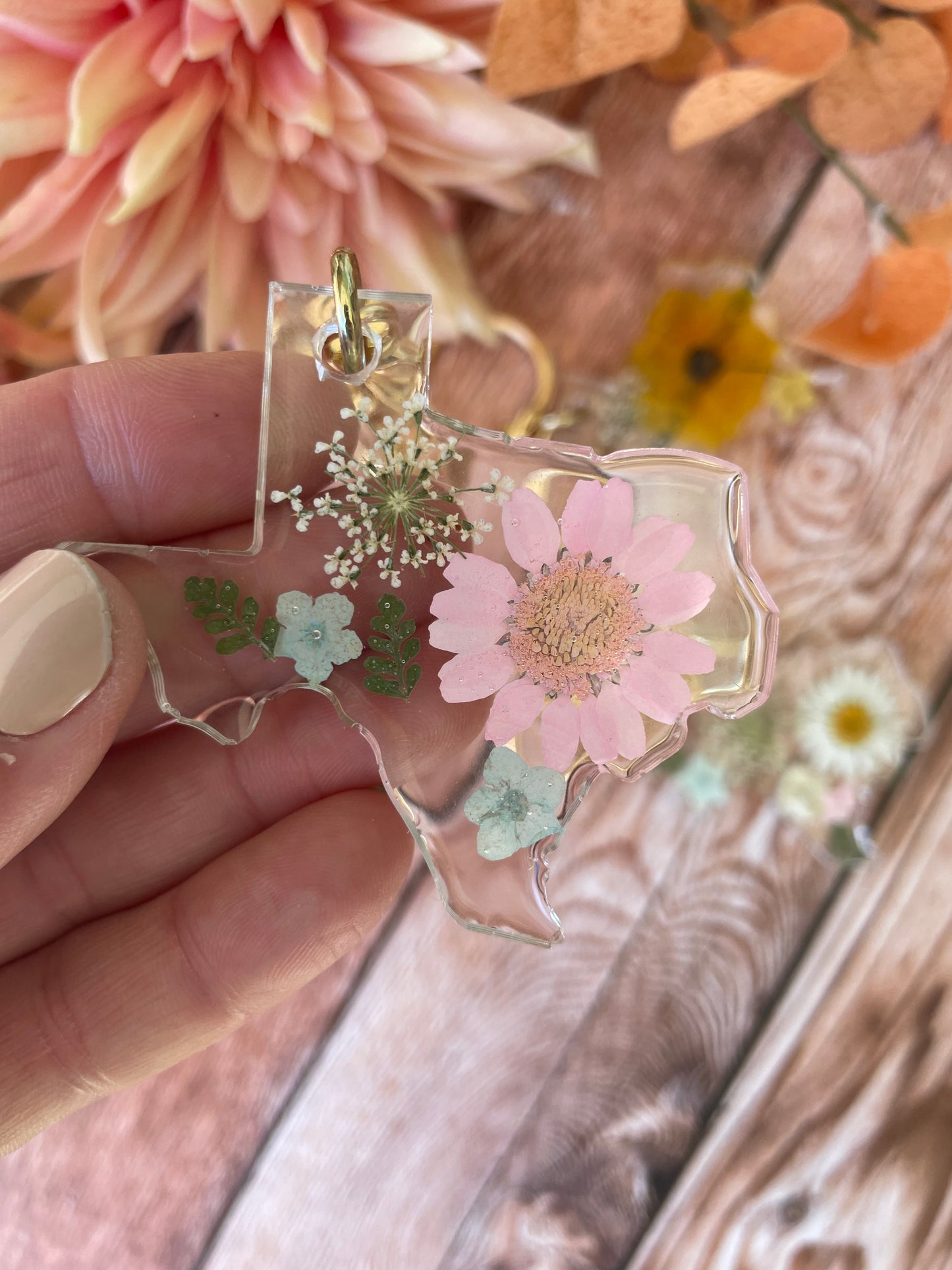 Pastel Texas Wildflower Keychains