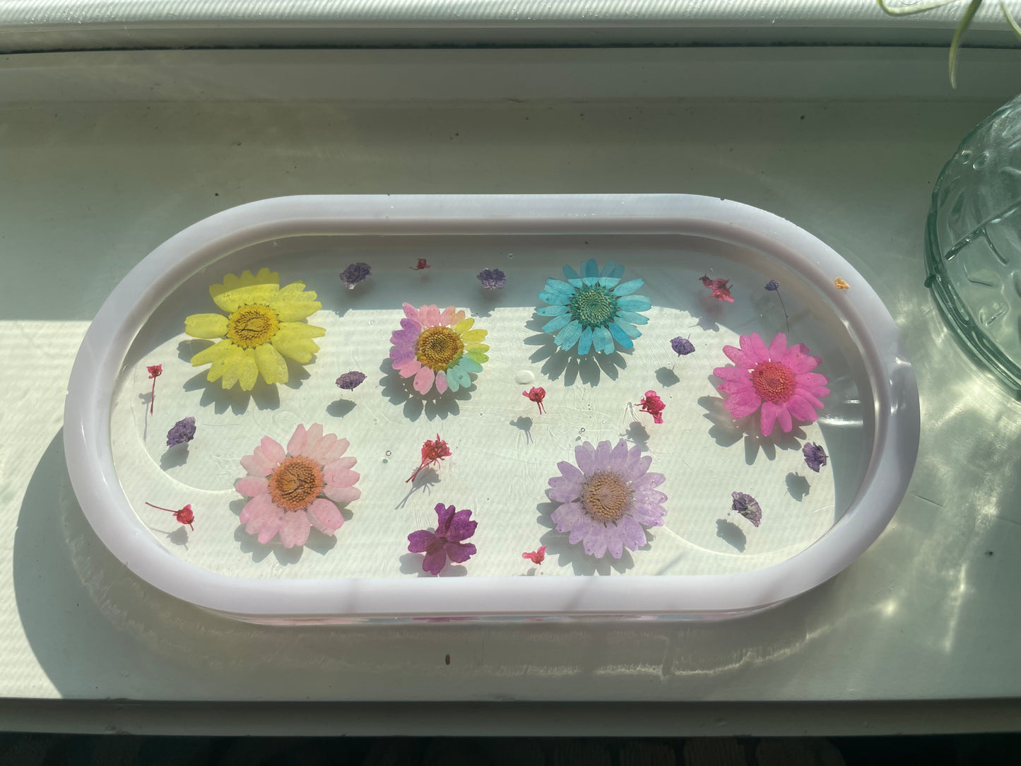 Clear Wildflower Jewelry Tray