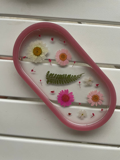 Clear Wildflower Jewelry Tray