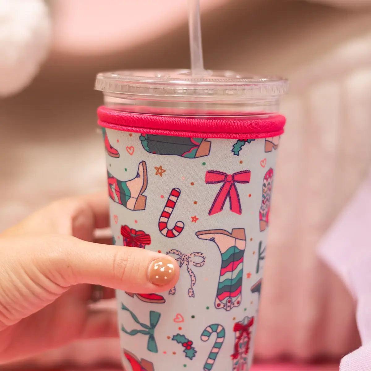 Cowboy Christmas Iced Coffee Sleeves