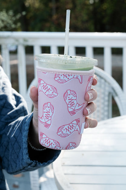 Pink Cowgirl Iced Coffee Sleeve