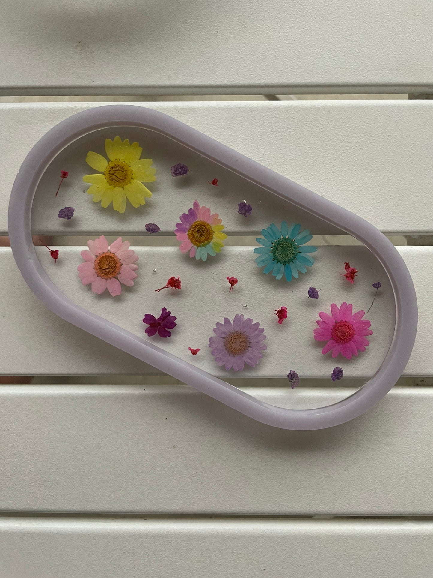 Clear Wildflower Jewelry Tray