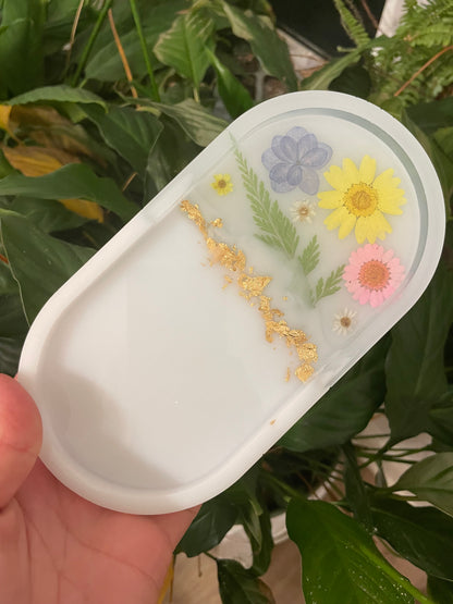 Wildflower Jewelry Tray Sets with Trinket Bowl