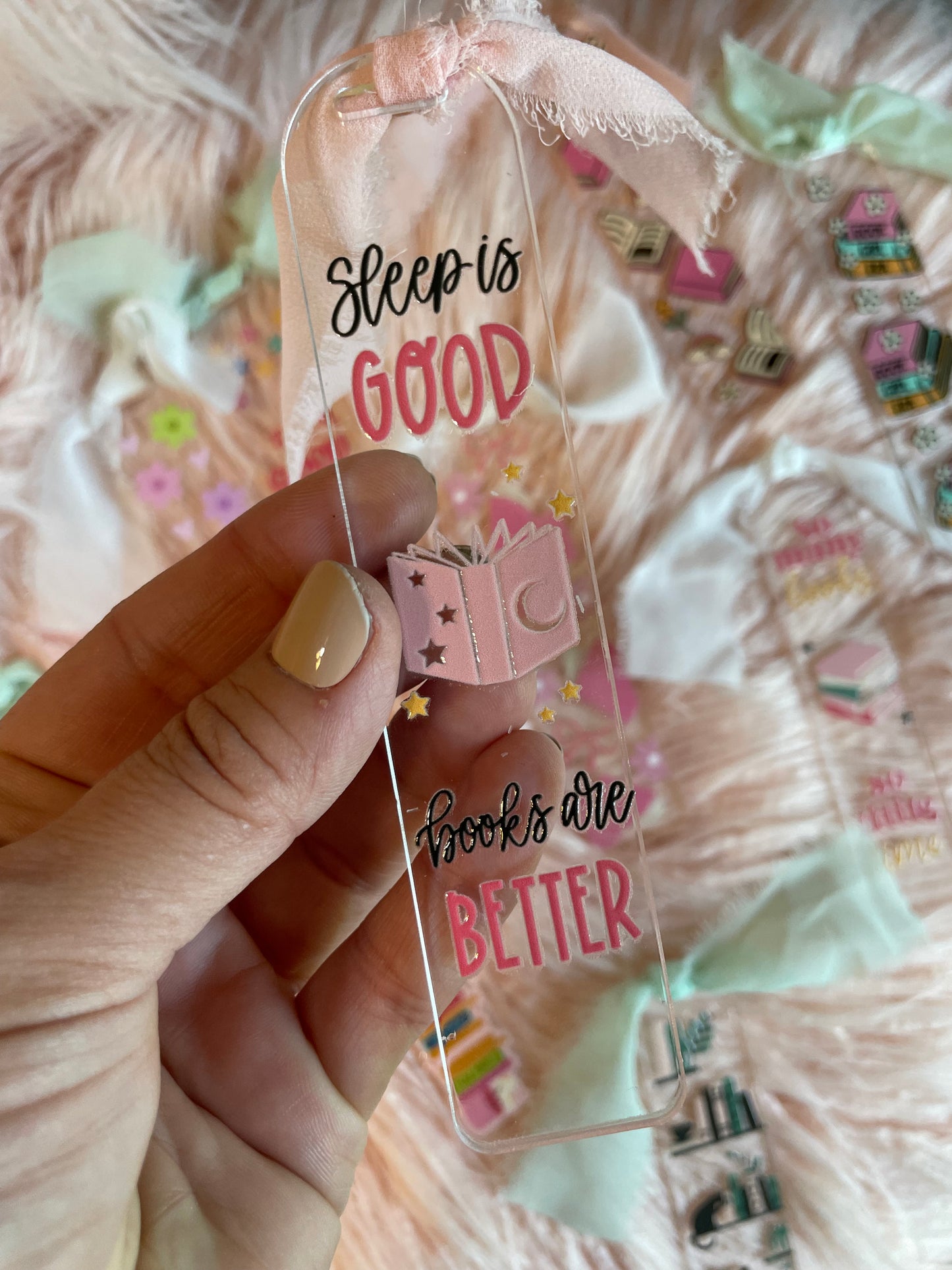 Bookish Girly Acrylic Bookmarks